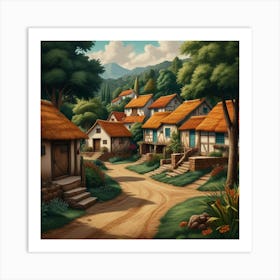 Village In The Countryside Art Print