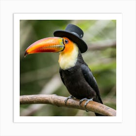 Toucan In Hat Art Print