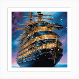 Ship In The Night Art Print