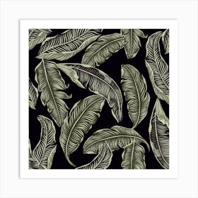 Jungle Leaves Tropical Pattern 1 Art Print