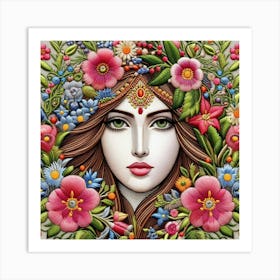 Flower Woman Art Print