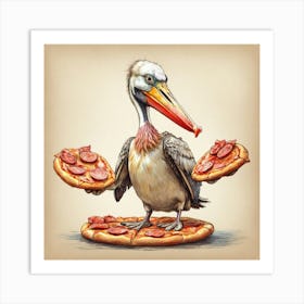 Pelican Pizza 3 Art Print