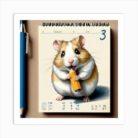 Hamster Calendar Art Print