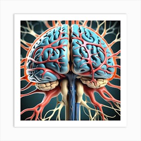 Brain With Blood Vessels 6 Art Print