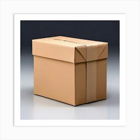 Mock Up Blank Box Parcel Cardboard Customizable Template Unprinted Clean Simple Minimalis (1) Art Print