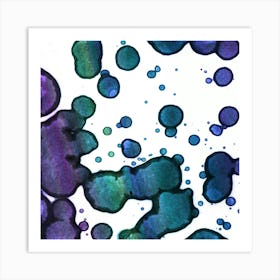 Abstraction Blue Rain Art Print