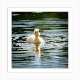 Firefly Cute Baby Ducklings Swimming In Serene Lake 23439 (2) Art Print