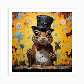 Squirrel In A Top Hat Art Print