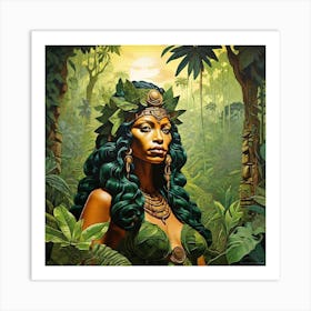 Woman In The Jungle Art Print