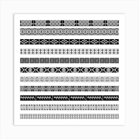 Borders Ikat Ethnic Frame Tribal 1 Art Print