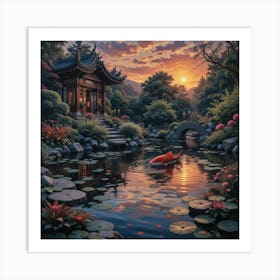 Koi Pond Art Print