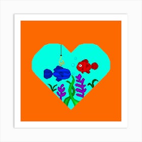 Fish In A Heart Art Print