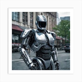 Robot On The Street 77 Art Print