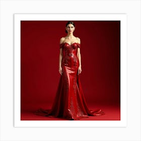 Red Evening Gown 3 Art Print