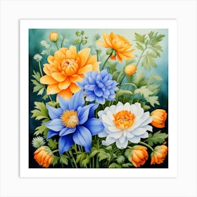 Dahlias 1 Art Print