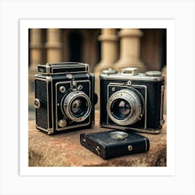 Two Vintage Cameras 1 Art Print