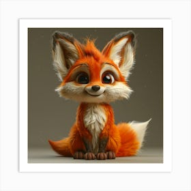 Orange Baby Fox Art Print