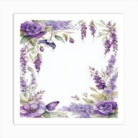 Lavender Flower Frame Art Print