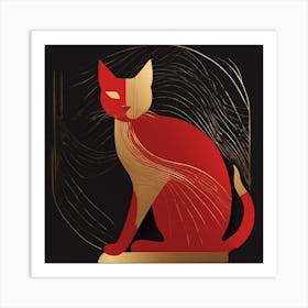 Red Cat 1 Art Print