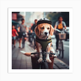 Beagle On A Bicycle Art Print