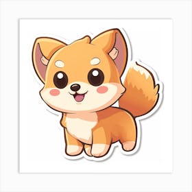 Cute Fox Sticker Art Print