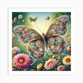 Butterfly In The Garden 2 Art Print