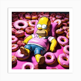 Simpsons Donuts Art Print