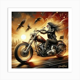 Golden Night Rider Art Print