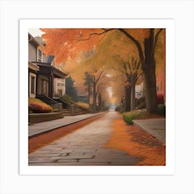 Street In Autumn Art Print