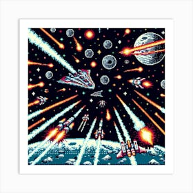 8-bit space battle 1 Art Print