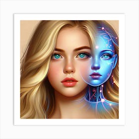 Girl With Blue Eyes 3 Art Print