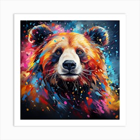 Colorful Bear Painting Art Print