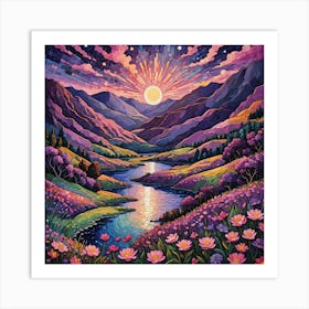 Sunrise In The Valley Art Print