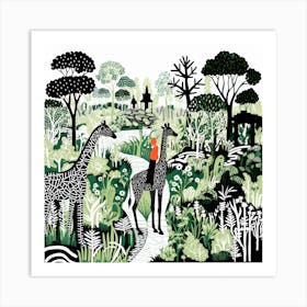 Giraffes In The Jungle Art Print