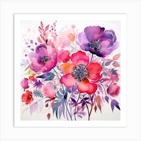 Watercolor Flowers 7 Art Print