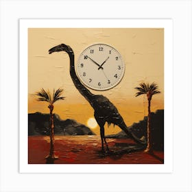 Dinosaur Clock Art Print