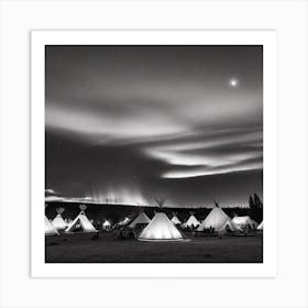 Teepees At Night Art Print