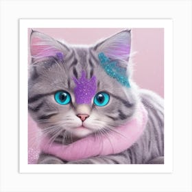 Cute Kitten With Blue Eyes Art Print