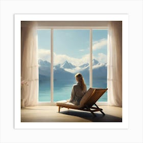 Woman Looking Out Of Window 1 Art Print