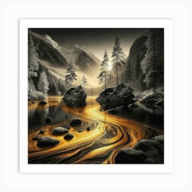 Golden Stream Art Print