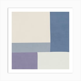 Minimalist Abstract Geometries - Blue 04 Art Print