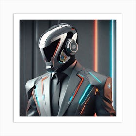 Futuristic Man In Suit 3 Art Print