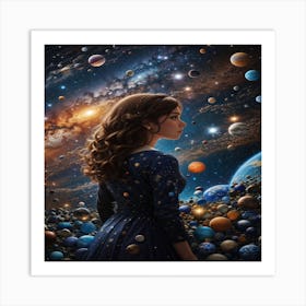 Lady of the planets and galaxies Art Print