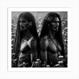 Tribal Twins 1 Art Print