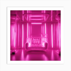 Furniture Design, Tall Buda, Inflatable, Fluorescent Viva Magenta Inside, Transparent, Concept Produ (2) Art Print