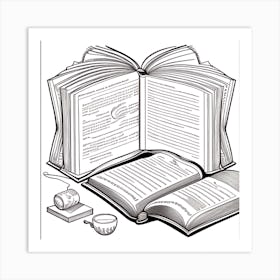 Book And A Cup Art Print