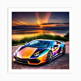 Rainbow Lamborghini 7 Art Print
