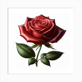 Rose on a white background Art Print