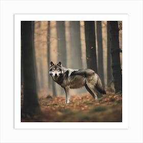 Wolf In The Forest 29 Art Print