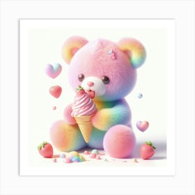 Rainbow Teddy Bear 10 Art Print